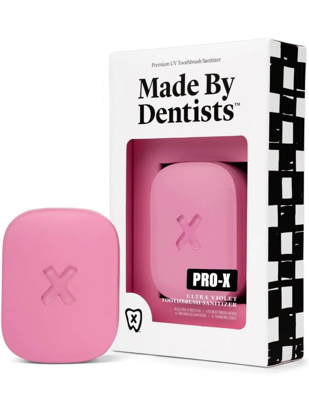 UV Toothbrush Sanitizer Clip - 5-Minute Cycle, Portable, TSA-Friendly, Pink